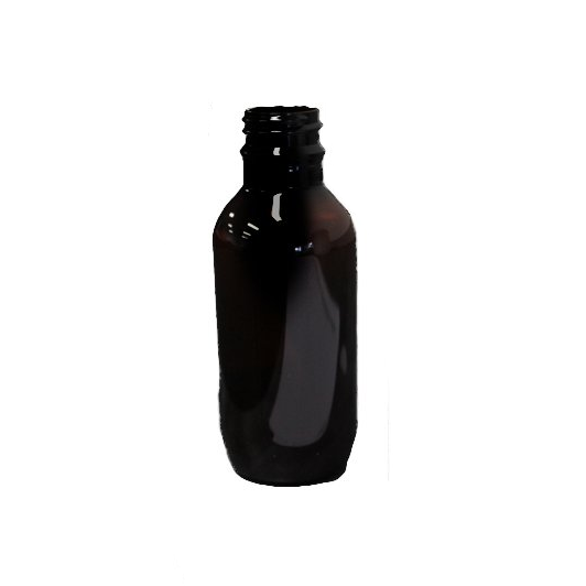 100mL Round Amber Plastic Bottle - 50 pack