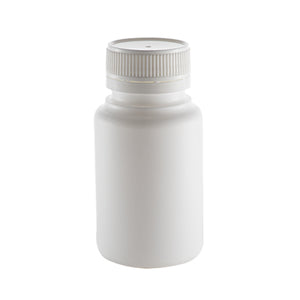 150mL White Plastic Tablet Bottle (10 pack) - with tamper tell lid
