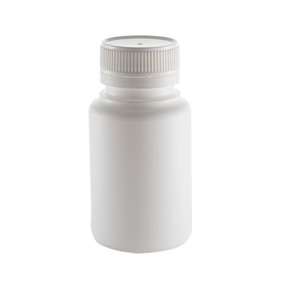 150mL White Plastic Tablet Bottle (10 pack) - with tamper tell lid