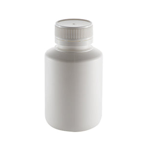 250mL White Plastic Tablet Bottle (10 pack) - with tamper tell cap