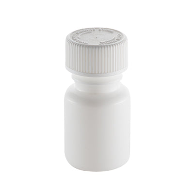 35ml White Plastic Tablet Bottle (50 pack) - with cap