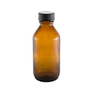 50mL Amber Round Glass Bottle with cap (10 pack)