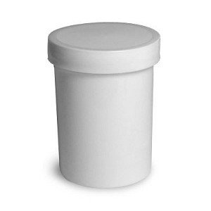 110g White Plastic Ointment Jar (12 pack) - with screw cap