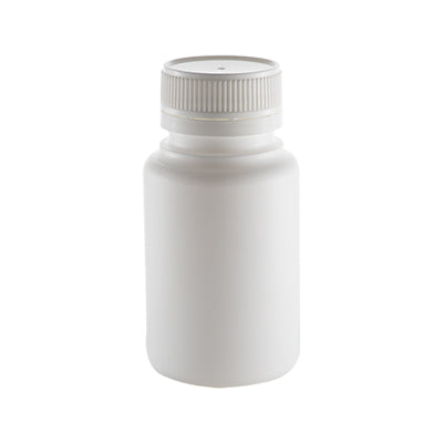 90mL White Plastic Tablet Bottle (10 pack) - with tamper tell lids