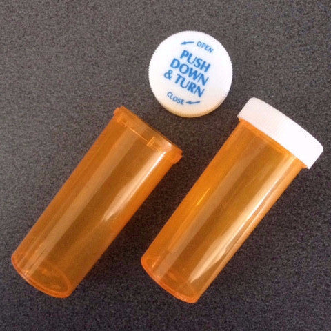 16 Dram Amber Pill Vial with Child Resistant Cap