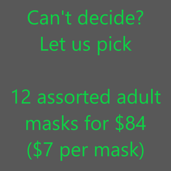 WS Reusable Face Masks ADULT ASSORTED BUY